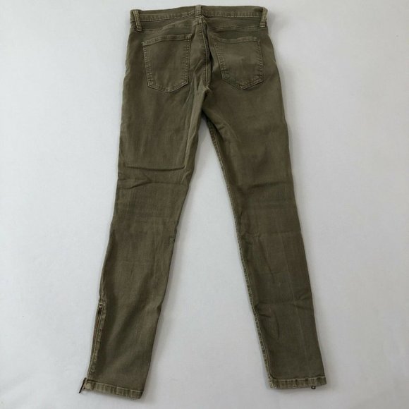 34N 118W Pants Women's 27 Olive Green Skinny Utility SOHO Zip Stiletto Size 27 - Picture 7 of 11